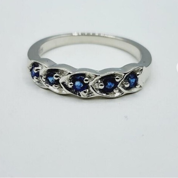 New In Box! Sterling & Sapphire Ring! - Picture 2 of 5